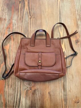 Fossil Brown Leather Convertible Backpack Tote